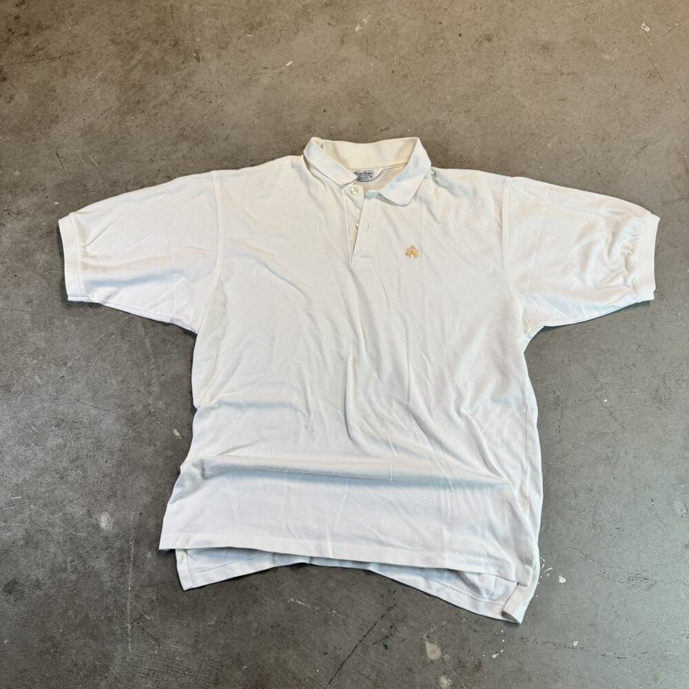 Vintage Brooks Brothers Golden Fleece Polo Shirt Mens XL White Pique USA Made
